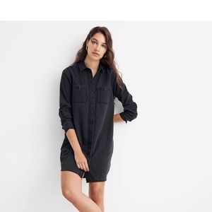 MADEWELL Black Denim Shirtdress Colton Wash